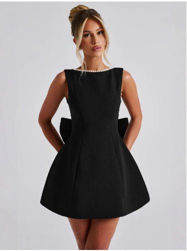 Big - Bowed Pearls Backless Dress For Party Evening Out Dress - Dresses - Ice & Rose