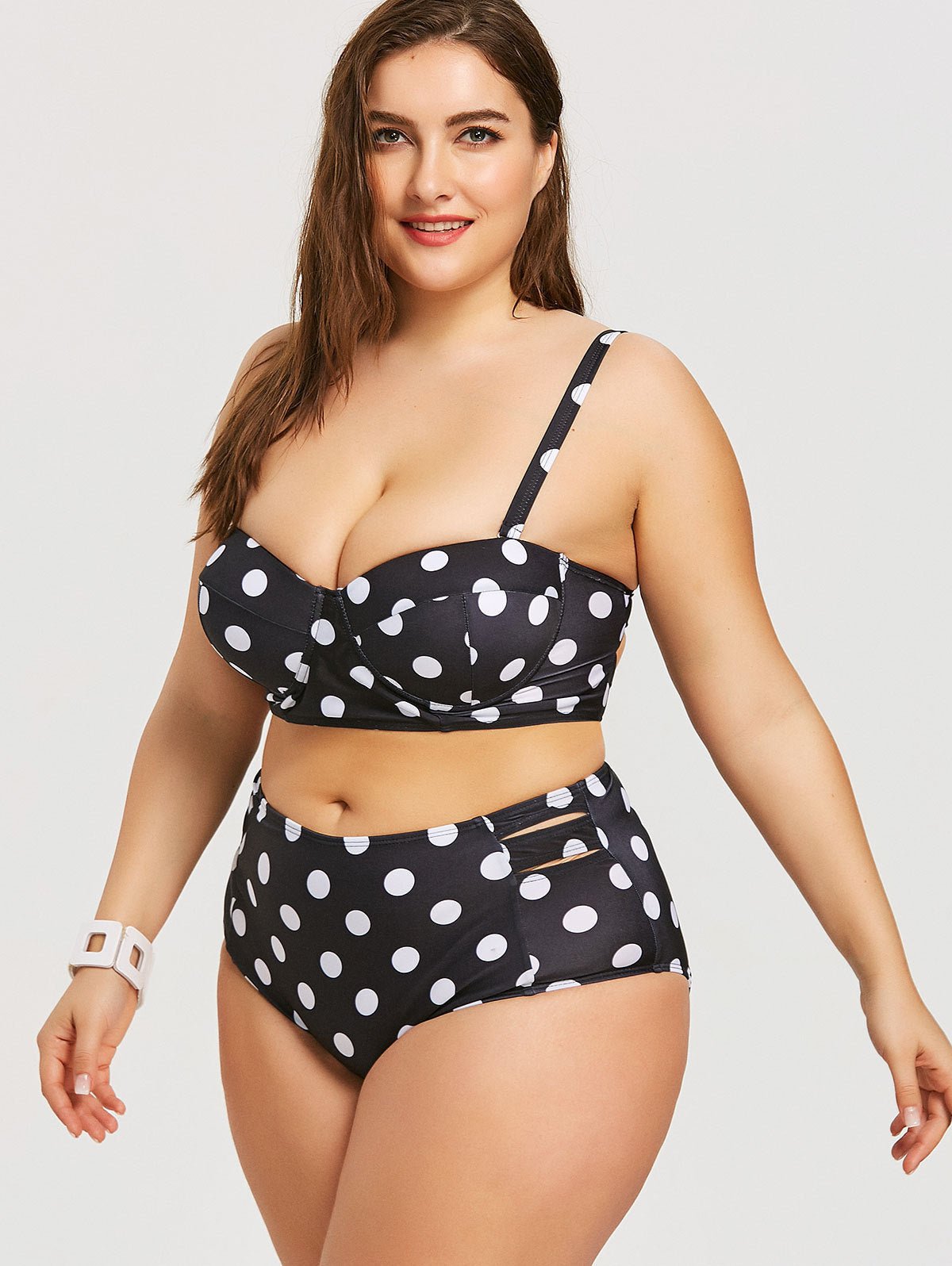 Curvy Swimwear Bikini Top Bottom Padded Swimsuit Plus Size Swimwear - Swimwear-Ice & Rose
