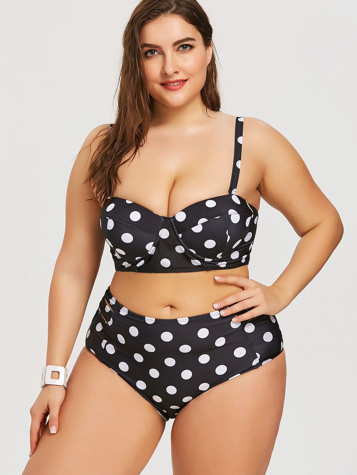 Curvy Swimwear Bikini Top Bottom Padded Swimsuit Plus Size Swimwear - Swimwear-Ice & Rose