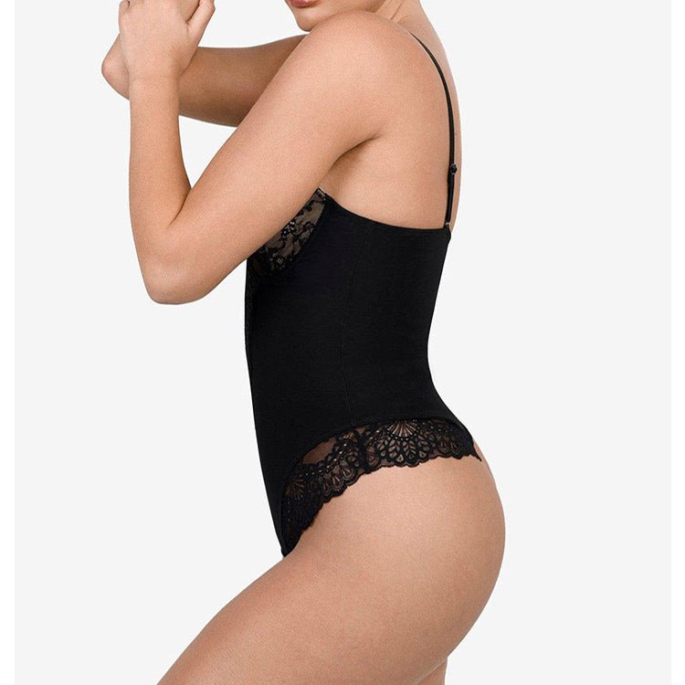 Lace Shapewear Women's Waist Control Body Shaping Butt Lift Bodysuit Body Shaper Rompers - Backless Bodysuit-Ice & Rose