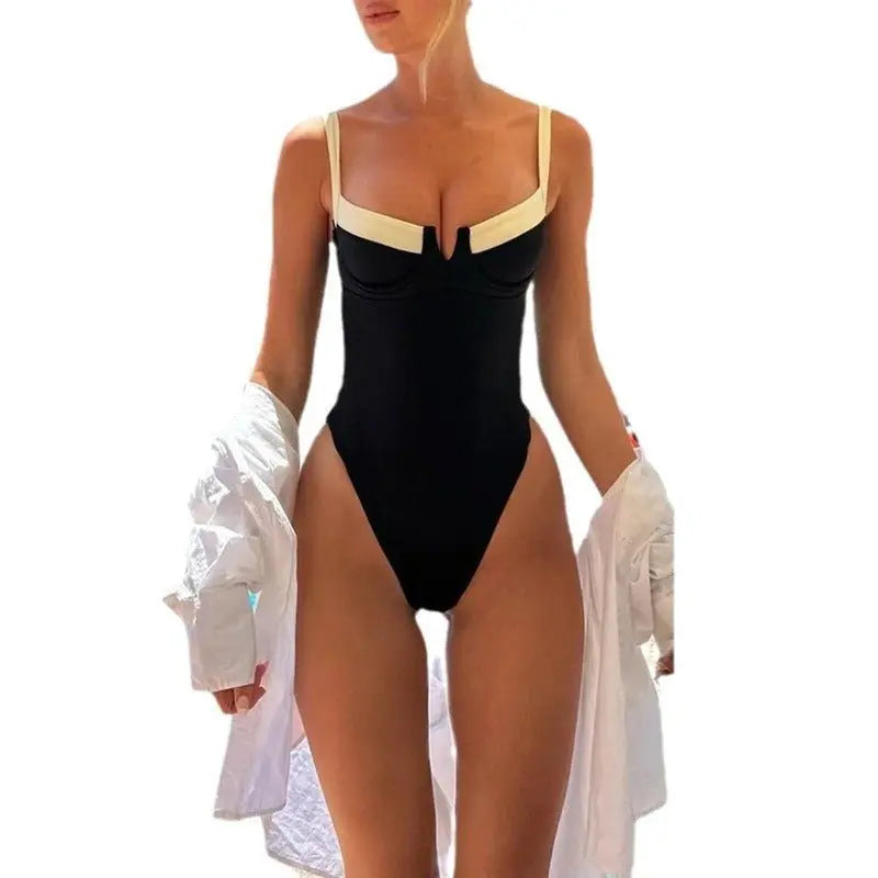One - piece Swimsuit Bikini with Contrast colour - Swimwear - Ice & Rose