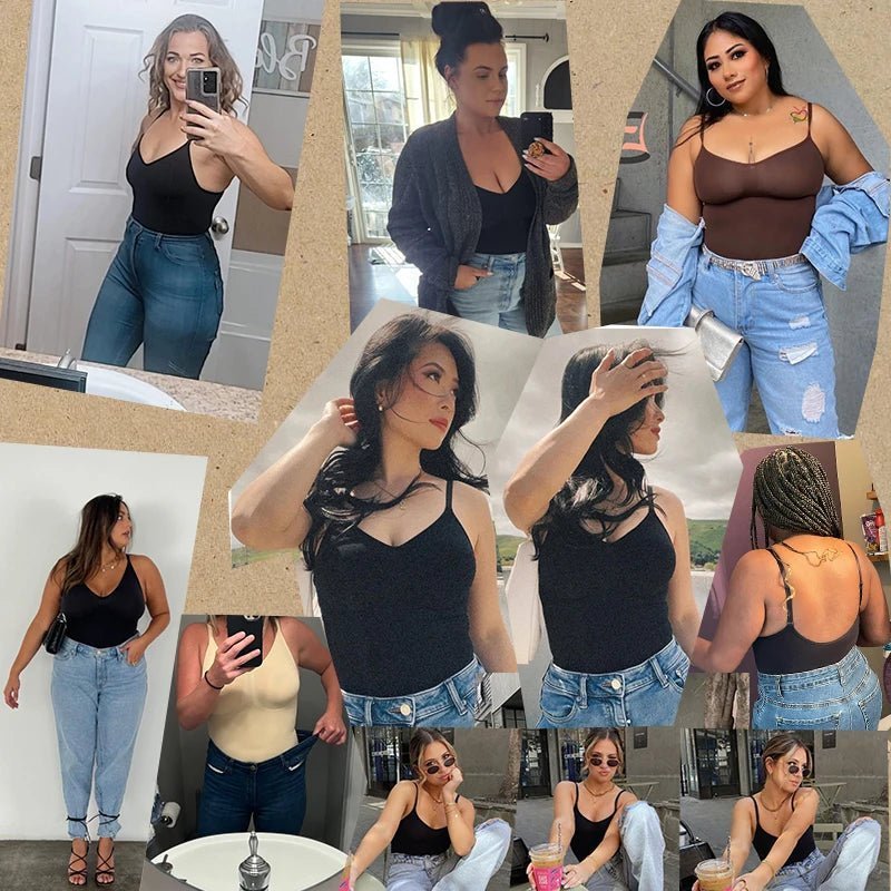 Plus Size Women's Hip Raise Belly And Waist Slimming Shapewear Bodysuit - Backless Bodysuit - Ice & Rose