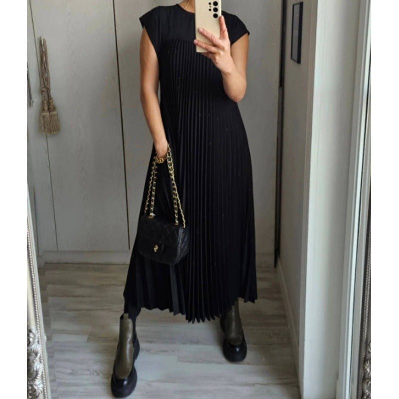 Short Sleeve Pleated Summer Dress - Dresses - Ice & Rose