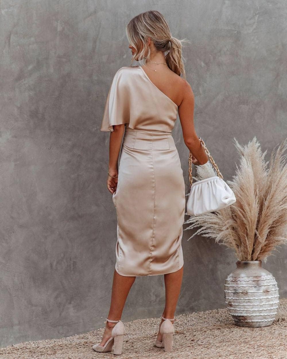 Women's One Shoulder Evening Dress - Dresses - Ice & Rose