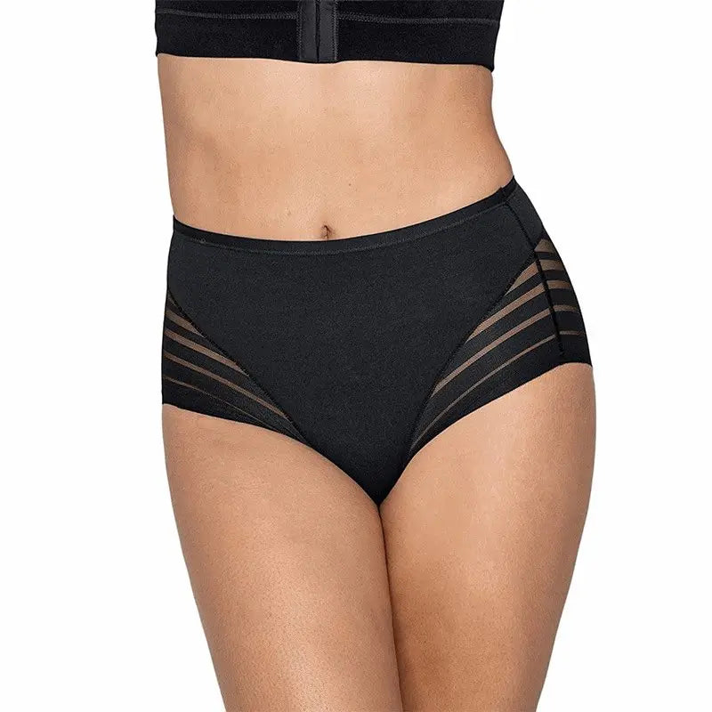 High Waist Ice Silk B Cotton Crotch Women's Underwear Panty - High Waisted Tummy Control Panty-Ice & Rose