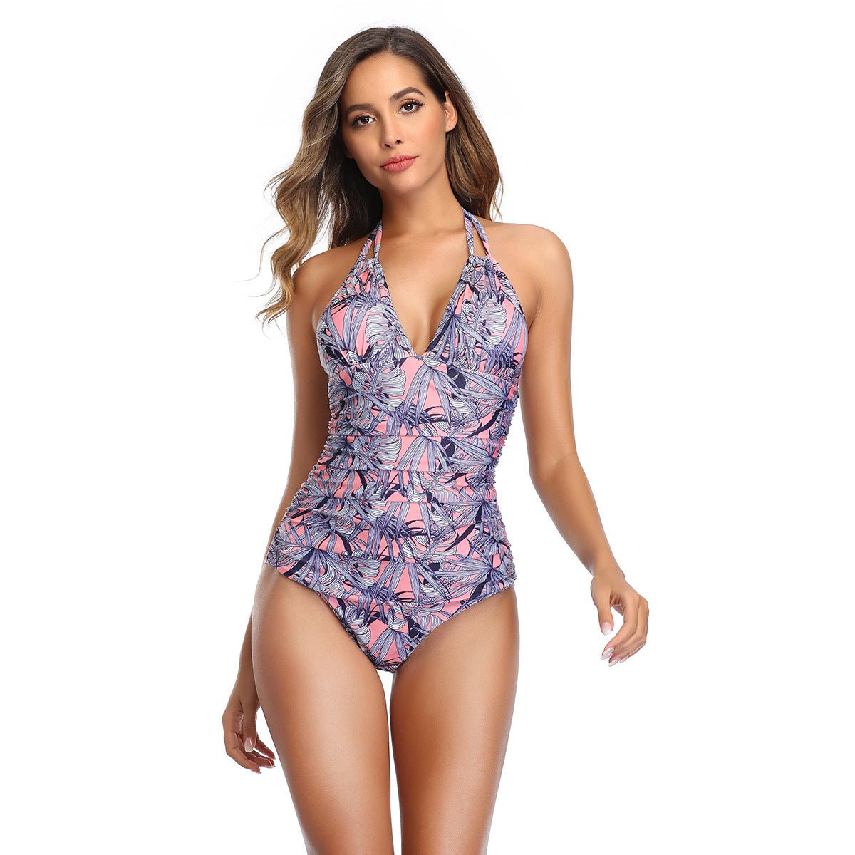 Swimwear Ladies Conservative Belly Cover Swimsuit - Swimwear-Ice & Rose