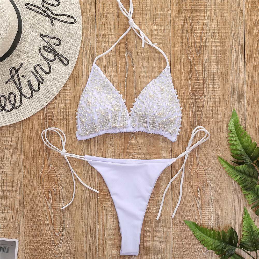 Two-pieces Bikini shorts set with Studs - Swimwear-Ice & Rose