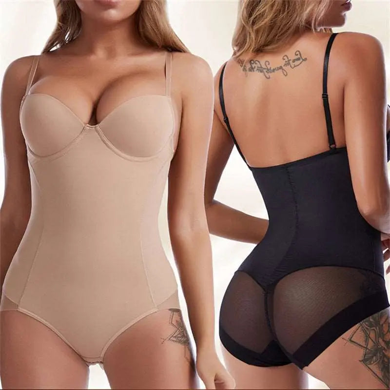 Tummy control thong full body bodysuit with mesh fajas shapewear - Ice & Rose