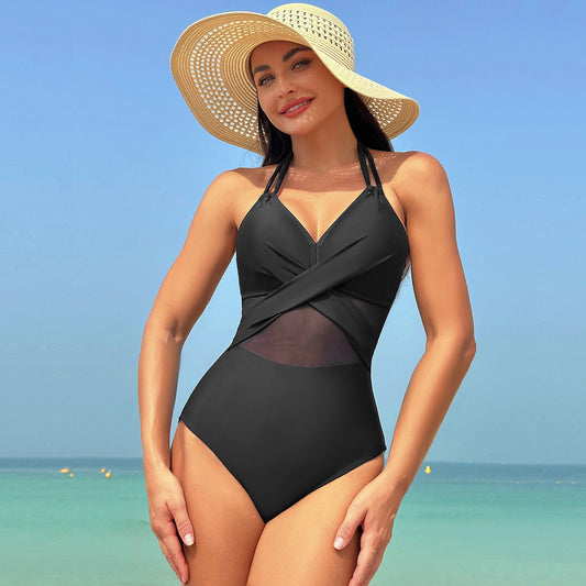 Halter neck One Piece Ladies Swimsuit 