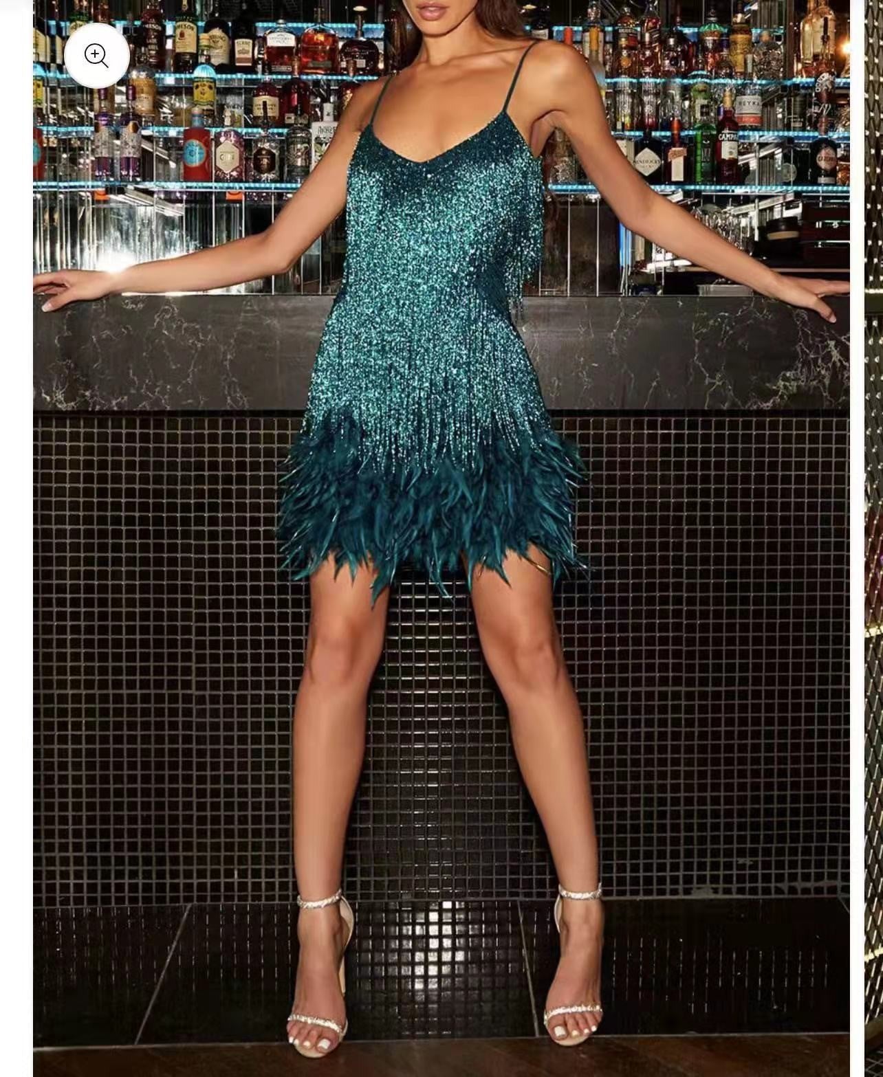 Fringe Feather Mini Dress – Elegant Statement Party Dress | Ice & Rose Ice & Rose