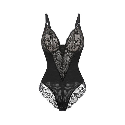 Lace Shapewear Women's Waist Control Body Shaping Butt Lift Bodysuit Body Shaper Rompers - Backless Bodysuit-Ice & Rose