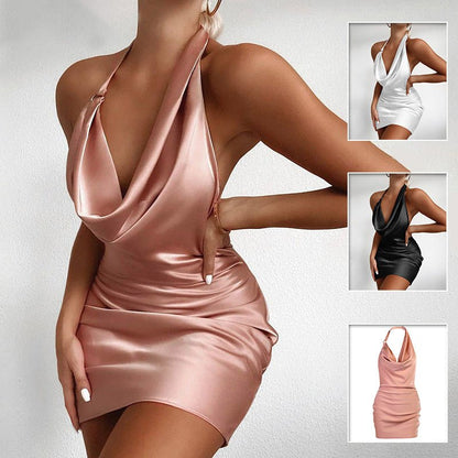 V Neck Backless Mini Sleeveless Summer Party Dress - Dresses - Ice & Rose