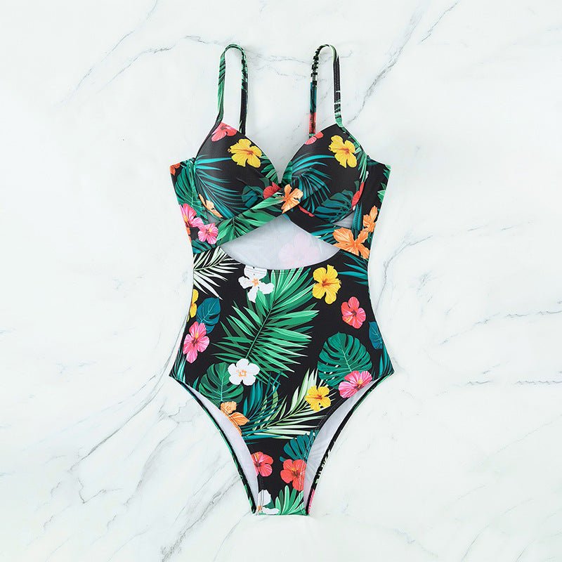 Women's Floral One-piece Swimsuit Swimwear - Swimwear-Ice & Rose