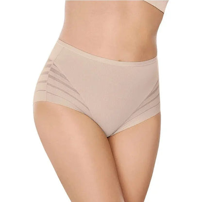 High Waist Ice Silk B Cotton Crotch Women's Underwear Panty - High Waisted Tummy Control Panty-Ice & Rose