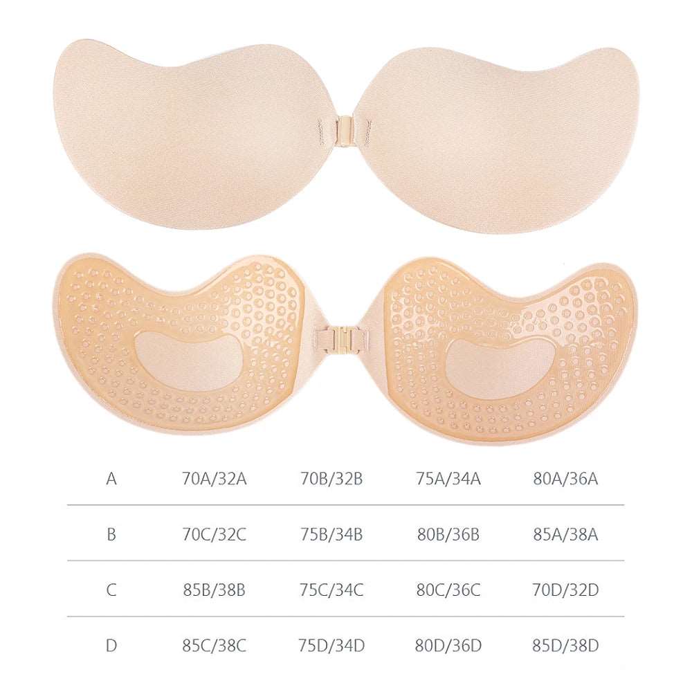 Invisible Strapless Push Up Bra - -Ice & Rose