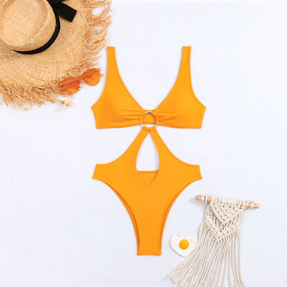 Triangle One Piece Bikini Swimsuit Swimwear - Swimwear-Ice & Rose