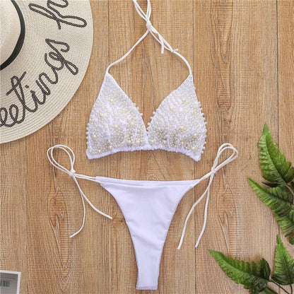 Two-pieces Bikini shorts set with Studs - Swimwear-Ice & Rose